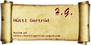 Hüttl Gertrúd névjegykártya
